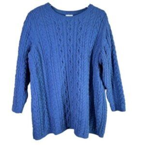 J. Jill | Blue Chenille Cable Knit Long Sleeves Sweater Size 2X